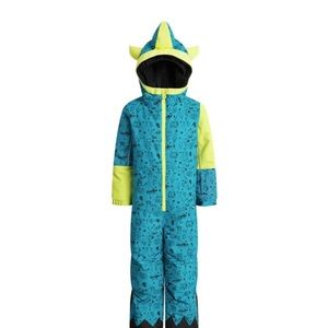 WeeDo Universe Mondo Monster Snowsuit, Green Blue